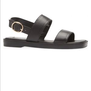 Steve Madden Ethos Black Leather Sandals